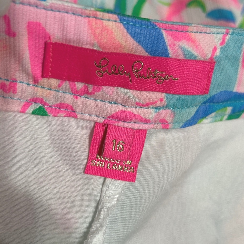 Lilly Pulitzer Skort 16 Splendor in the Sand Floral Scalloped Hem Preppy Resort - Picture 6 of 10